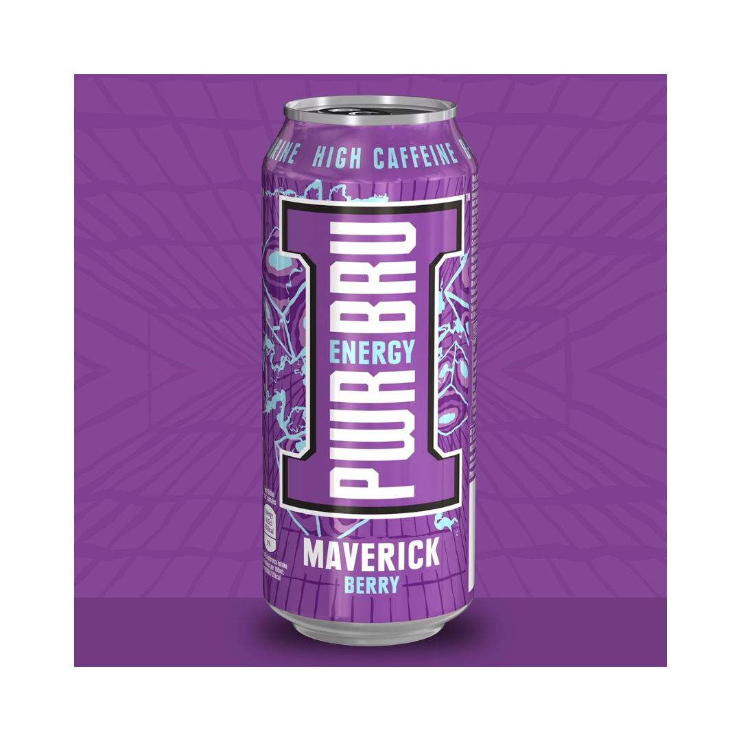 Prw-Bru Energy Maverick Berry Energy Drink 500ml - Case of 12