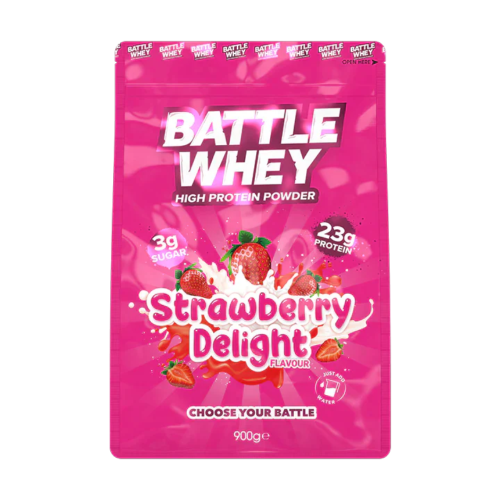 Battle Whey Strawberry Delight Flavour Protein Powder 900g
