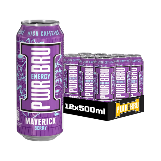 Prw-Bru Energy Maverick Berry Energy Drink 500ml - Case of 12