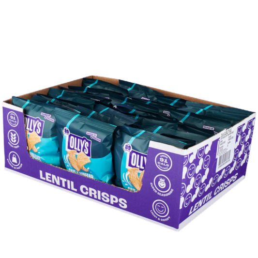 Olly's Salt & Vinegar flavour Lentil Crisps 20g - Case of 24