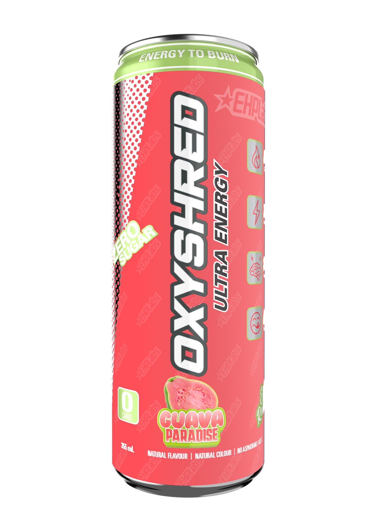 EHP Labs Oxyshred Zero Sugar Energy Drink Guava Paradise 355ml - Case of 12