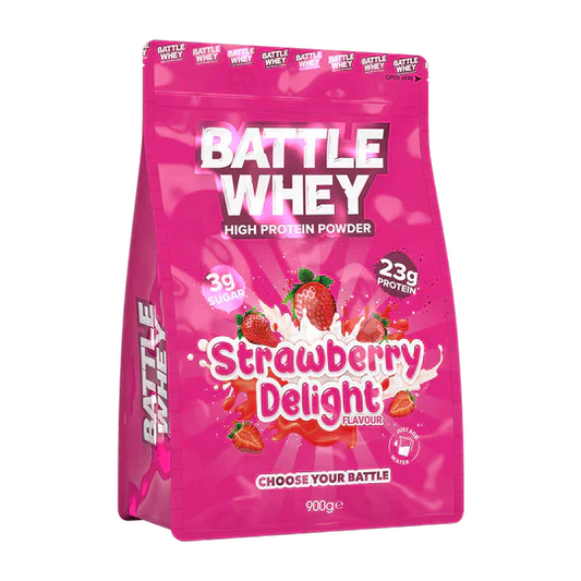 Battle Whey Strawberry Delight Flavour Protein Powder 900g