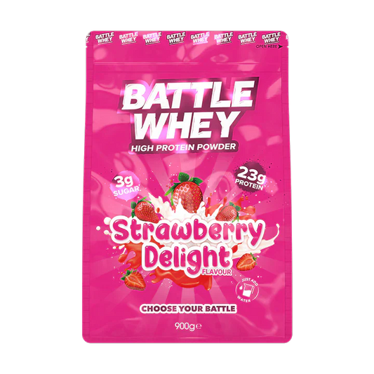 Battle Whey Strawberry Delight Flavour Protein Powder 900g